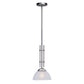 Forte Lighting Cora 5" Steel Brushed Nickel Mini Pendant With White Linen Glass Shade