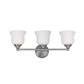 Forte Lighting Dani 24" 3-Light Steel Brushed Nickel Bath Bar With Satin Opal Glass Shades