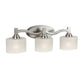 Forte Lighting Dayton 24" 3-Light Steel Brushed Nickel Bath Bar With Satin White Oval Glass Shades