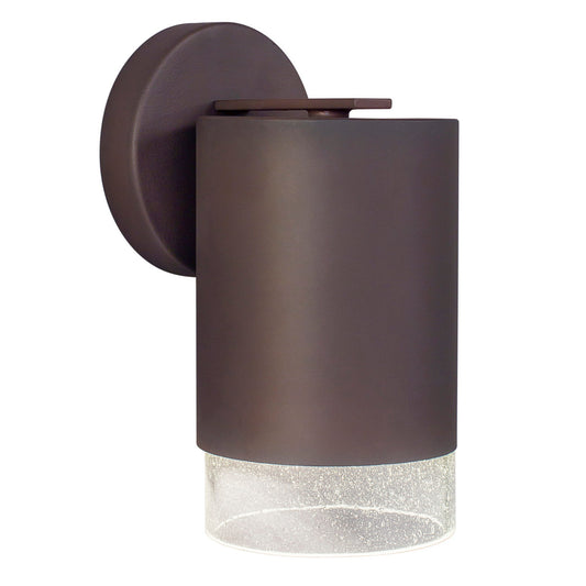 Forte Lighting Dino 5" Steel Antique Bronze Outdoor Dark Sky Round Wall Light With Clear Seeded Glass Shade