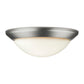 Forte Lighting Domo 14" 2-Light Steel Brushed Nickel Flush Mount With Satin Opal Glass Shade