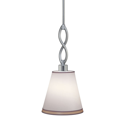 Forte Lighting Domo 8" Steel Chrome Pendant With Fabric Shade