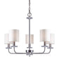 Forte Lighting Drake 27" 5-Light Steel Brushed Nickel Chandelier With Off White Linen Shades