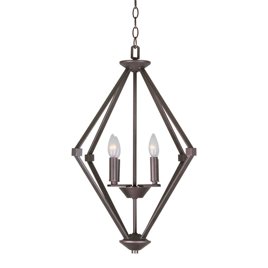 Forte Lighting Eddy 21" 4-Light Steel Pendant Light In Antique Bronze Finish