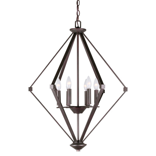 Forte Lighting Eddy 24" 6-Light Steel Pendant Light In Antique Bronze Finish