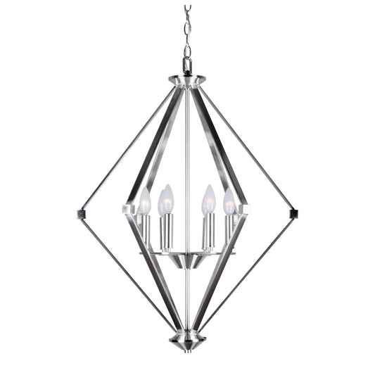 Forte Lighting Eddy 24" 6-Light Steel Pendant Light In Brushed Nickel Finish