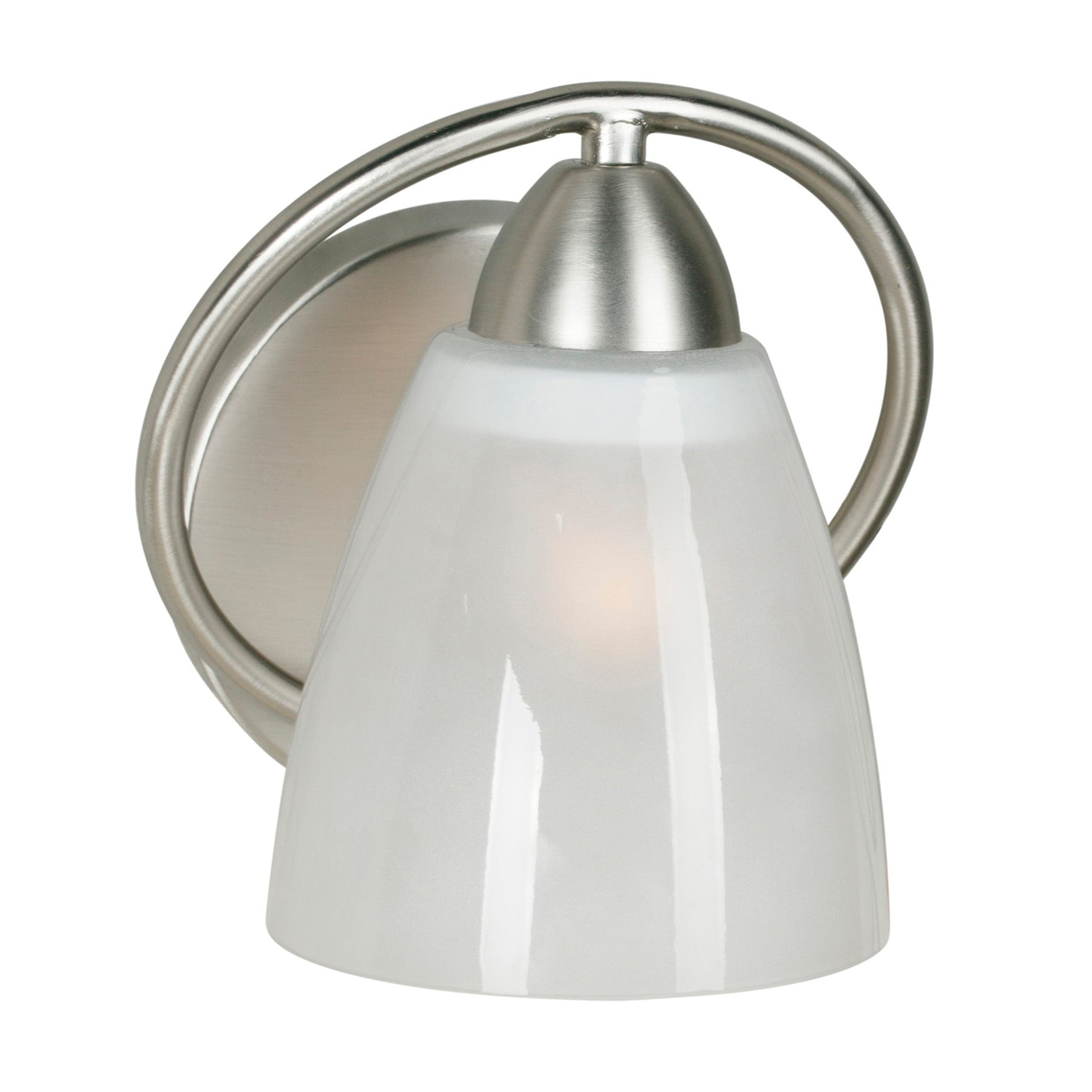 Forte Lighting Elio 7" Steel Brushed Nickel Wall Sconce With Clear Outer & Sandblast Inner Glass Shade