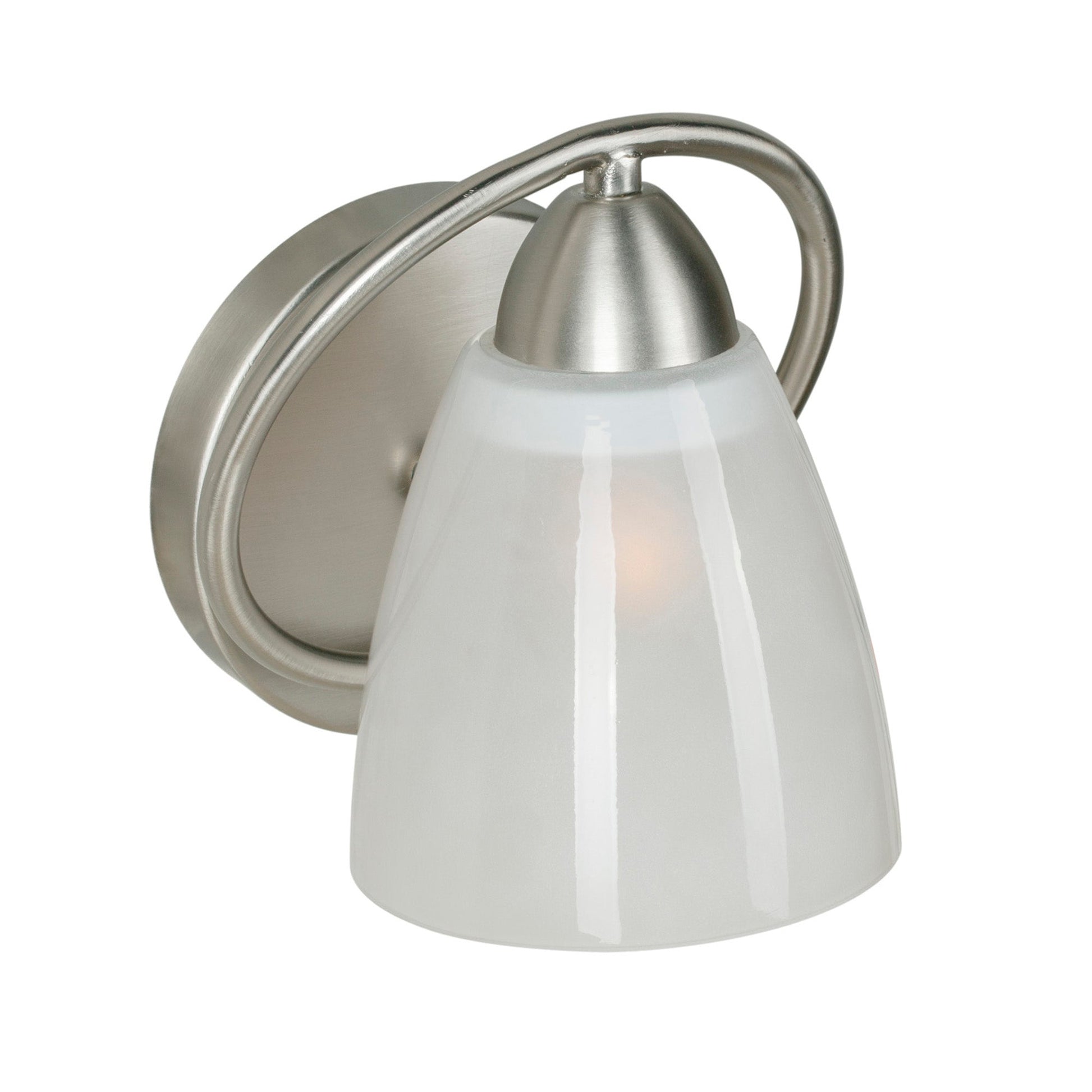 Forte Lighting Elio 7" Steel Brushed Nickel Wall Sconce With Clear Outer & Sandblast Inner Glass Shade