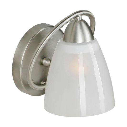 Forte Lighting Elio 7" Steel Brushed Nickel Wall Sconce With Clear Outer & Sandblast Inner Glass Shade