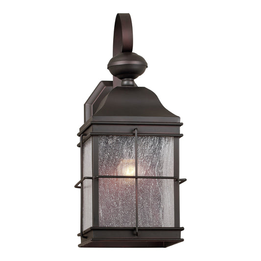 Forte Lighting Essex 7" Steel Antique Bronze Outdoor Wall Light With Clear Seeded Glass Panels Shade