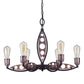 Forte Lighting Essy 24" 6-Light Steel Bare Bulb Chandelier In Antique Bronze Finish