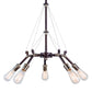 Forte Lighting Essy 26" 5-Light Steel Bare Bulb Chandelier In Antique Bronze Finish