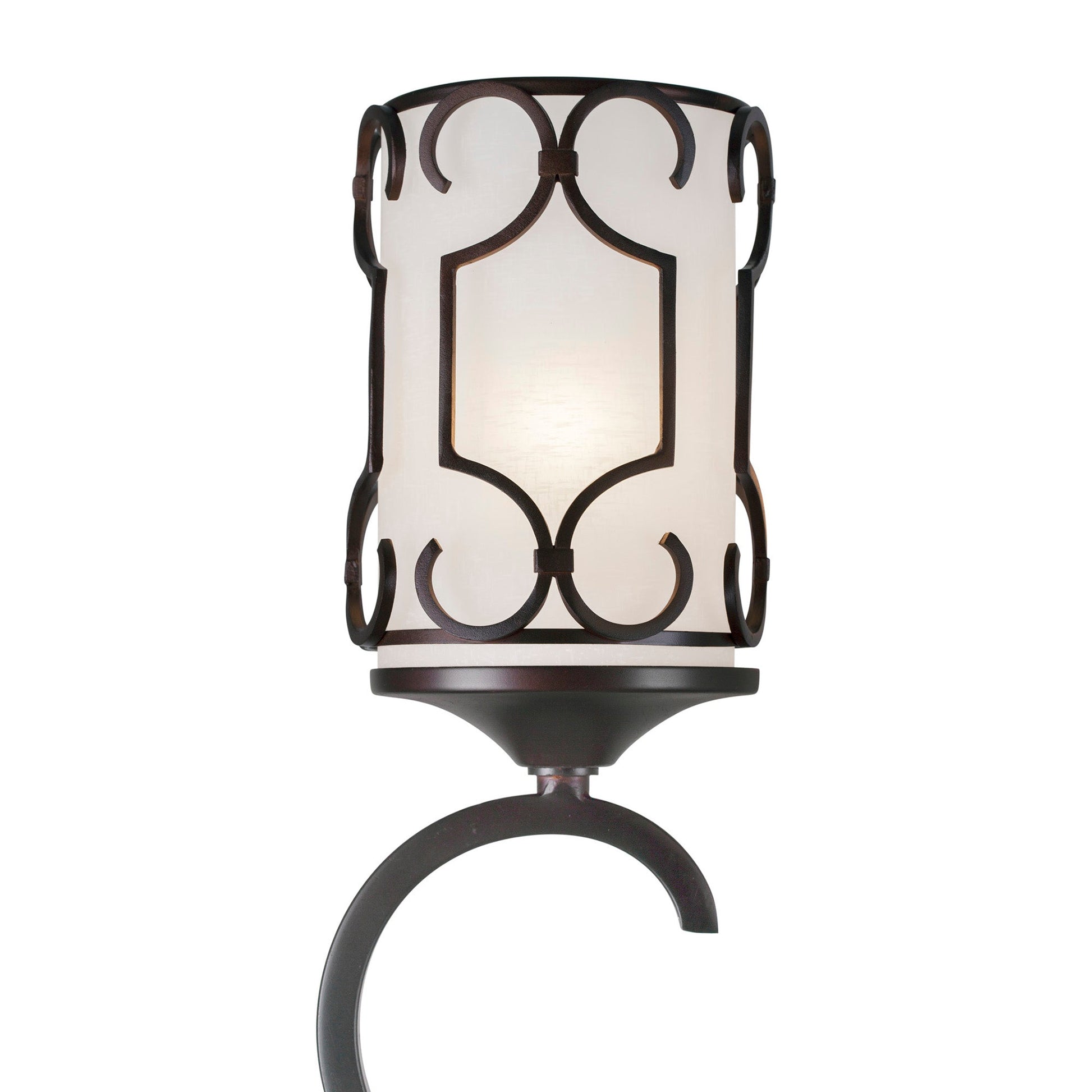 Forte Lighting Ezra 29" 6-Light Steel Antique Bronze Chandelier With White Linen Glass Shades