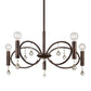 Forte Lighting Falco 22" 5-Light Steel Bare Bulb Chandelier In Antique Bronze Finish