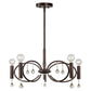 Forte Lighting Falco 22" 5-Light Steel Bare Bulb Chandelier In Antique Bronze Finish