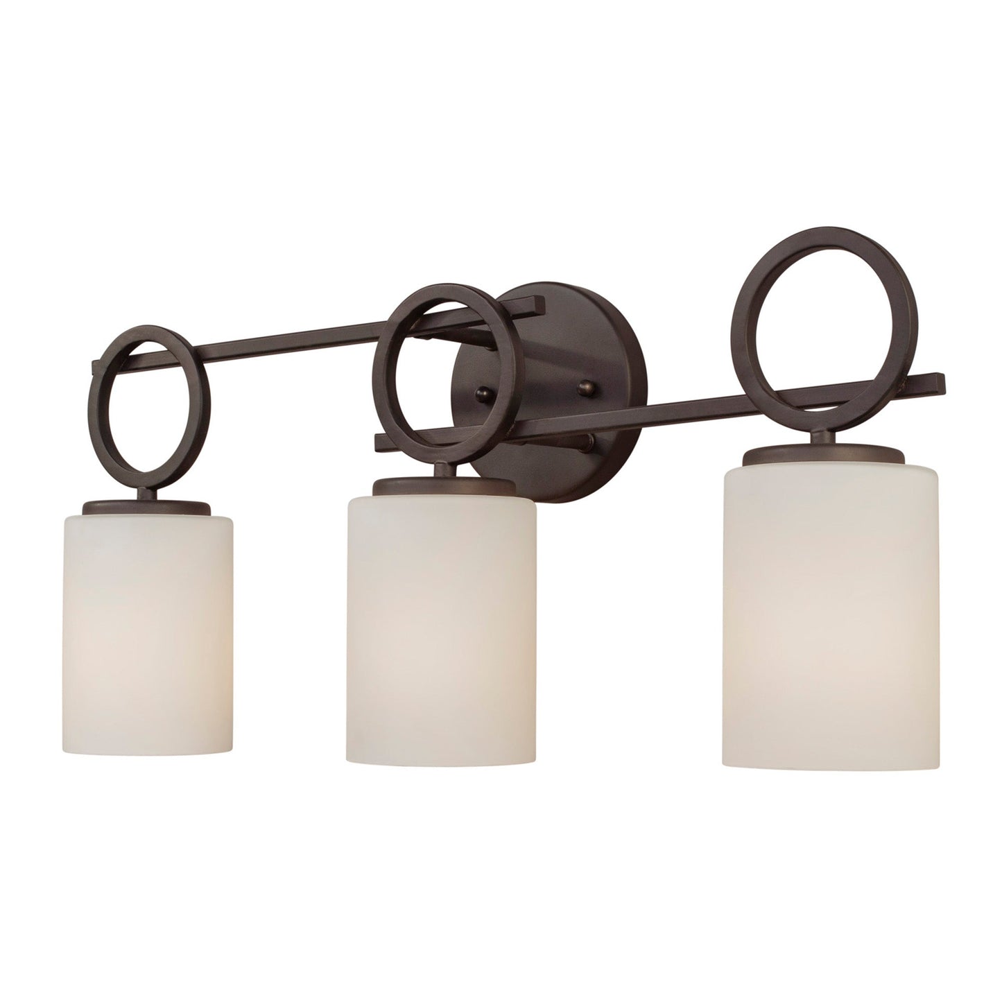 Forte Lighting Farley 23" 3-Light Steel Antique Bronze Bath Bar With Satin Opal Glass Shades