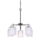 Forte Lighting Faya 22" 5-Light Steel Brushed Nickel Chandelier With White Linen Glass Shades