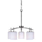 Forte Lighting Faya 22" 5-Light Steel Brushed Nickel Chandelier With White Linen Glass Shades