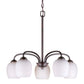 Forte Lighting Felton 23" 5-Light Steel Antique Bronze Chandelier With Satin Opal Glass Shades