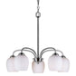 Forte Lighting Felton 23" 5-Light Steel Brushed Nickel Chandelier With Satin Opal Glass Shades