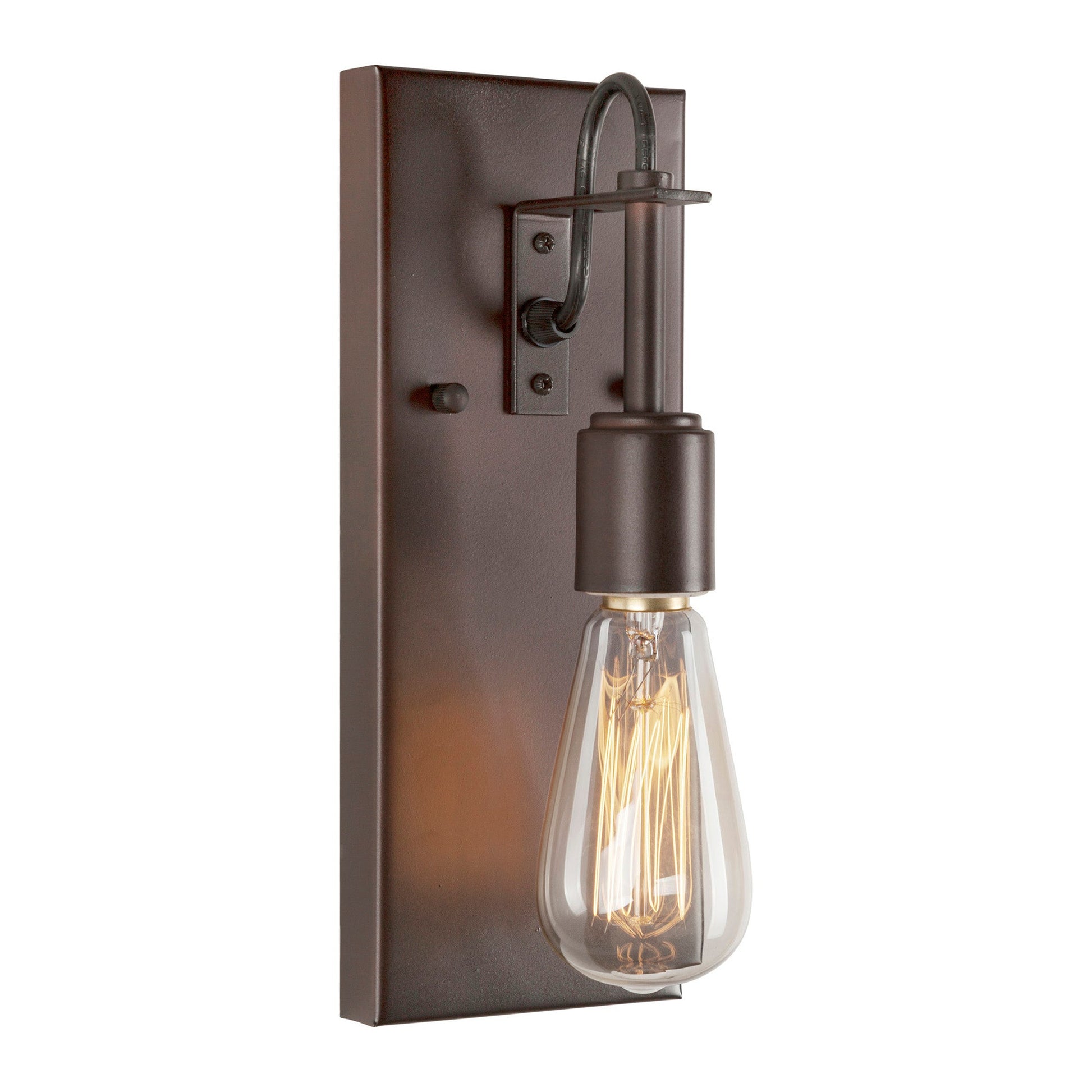 Forte Lighting Fergie 5" Steel Bare Bulb Wall Sconce In Antique Bronze Finish