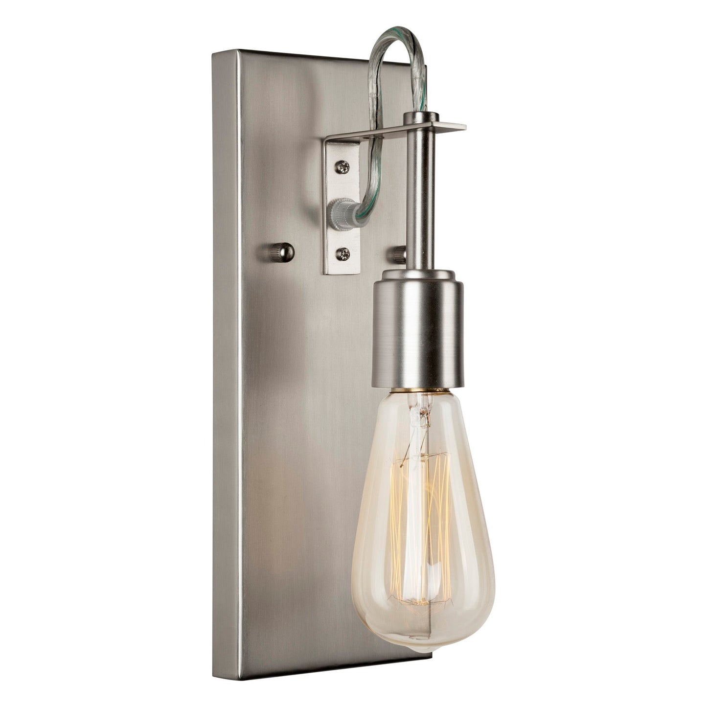 Forte Lighting Fergie 5" Steel Bare Bulb Wall Sconce In Brushed Nickel Finish