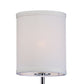 Forte Lighting Flo 25" 5-Light Steel Chrome Round Chandelier With Off White Linen Shades