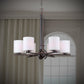 Forte Lighting Foy 26" 6-Light Steel Antique Bronze Round Chandelier With Satin Opal Glass Shades