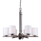 Forte Lighting Foy 26" 6-Light Steel Antique Bronze Round Chandelier With Satin Opal Glass Shades