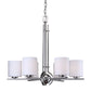 Forte Lighting Foy 26" 6-Light Steel Brushed Nickel Round Chandelier With Satin Opal Glass Shades