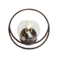 Forte Lighting Frankie 10" 1-Light Steel Antique Bronze Wall Sconce With Clear Globe Glass Shade