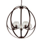 Forte Lighting Frankie 25" 5-Light Steel Antique Bronze Round Chandelier With Clear Globe Glass Shades