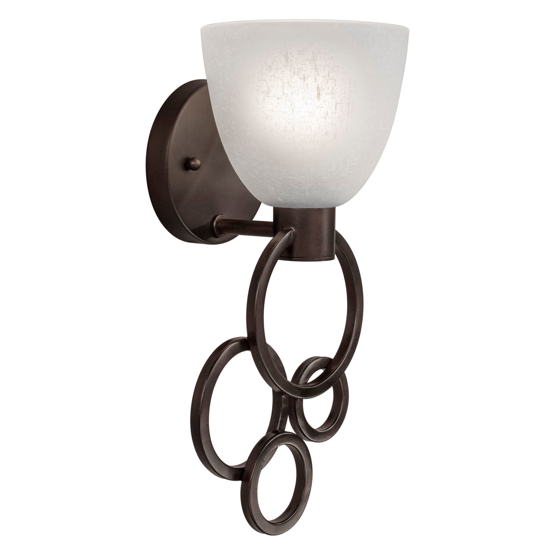 Forte Lighting Gale 8" Steel Antique Bronze Wall Sconce With White Linen Glass Shade