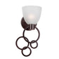 Forte Lighting Gale 8" Steel Antique Bronze Wall Sconce With White Linen Glass Shade