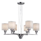 Forte Lighting Gavin 26" 6-Light Steel Brushed Nickel Round Chandelier With Off White Linen Shades