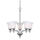 Forte Lighting Gian 20" 5-Light Steel Brushed Nickel Chandelier With Satin Opal Glass Shades