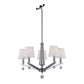 Forte Lighting Grant 26" 5-Light Steel Brushed Nickel Round Chandelier With Off White Linen Shades