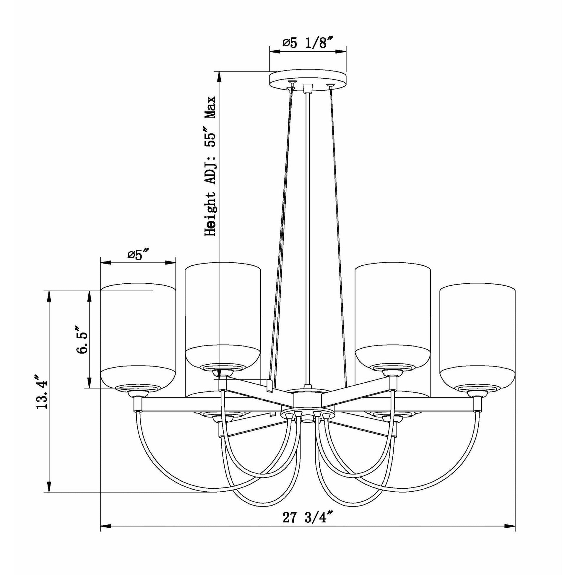 Forte Lighting Greer 28" 6-Light Steel Antique Bronze Round Chandelier With Clear Glass Shades