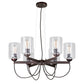 Forte Lighting Greer 28" 6-Light Steel Antique Bronze Round Chandelier With Clear Glass Shades