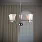 Forte Lighting Hale 24" 5-Light Steel Brushed Nickel Round Chandelier With White Glass Shades