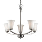 Forte Lighting Hale 24" 5-Light Steel Brushed Nickel Round Chandelier With White Glass Shades