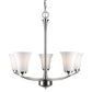 Forte Lighting Hale 24" 5-Light Steel Brushed Nickel Round Chandelier With White Glass Shades