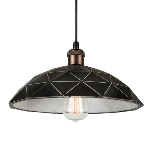 Forte Lighting Haley 13" Steel Black Pendant With Black Metal Shade