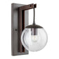 Forte Lighting Hanson 6" 1-Light Steel Antique Bronze Wall Sconce With Clear Globe Glass Shade