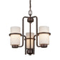 Forte Lighting Hayden 18" 3-Light Steel Antique Bronze Round Chandelier With Satin Opal Glass Shades