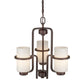 Forte Lighting Hayden 18" 3-Light Steel Antique Bronze Round Chandelier With Satin Opal Glass Shades