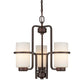 Forte Lighting Hayden 18" 3-Light Steel Antique Bronze Round Chandelier With Satin Opal Glass Shades