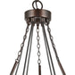 Forte Lighting Hoops 30" 6-Light Steel Antique Bronze Round Chandelier With Clear Globe Glass Shades