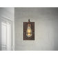 Forte Lighting Hoops 6" 1-Light Bare Bulb Antique Bronze Steel Wall Sconce With Clear Globe Glass Shade