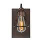 Forte Lighting Hoops 6" 1-Light Bare Bulb Antique Bronze Steel Wall Sconce With Clear Globe Glass Shade